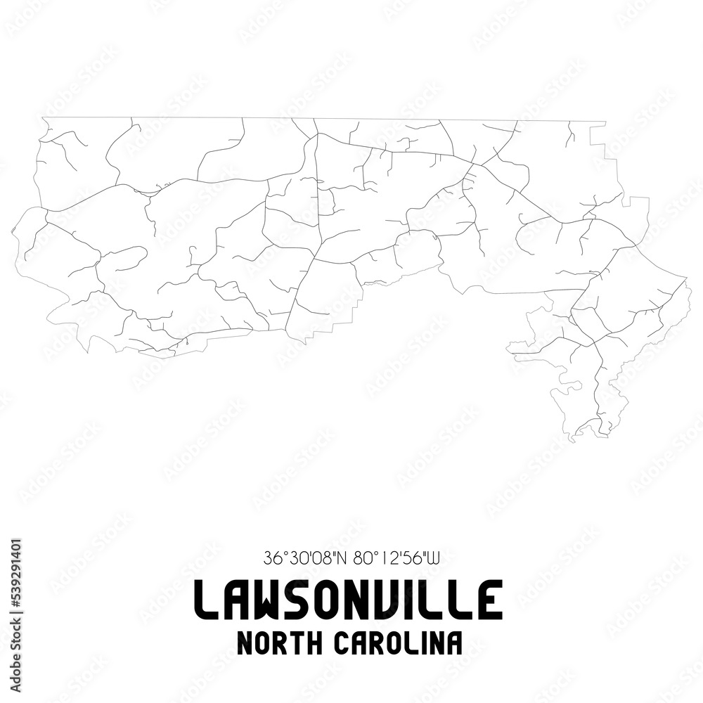 Lawsonville North Carolina. US street map with black and white lines. Lawsonville North Carolina. US street map with black and white lines.