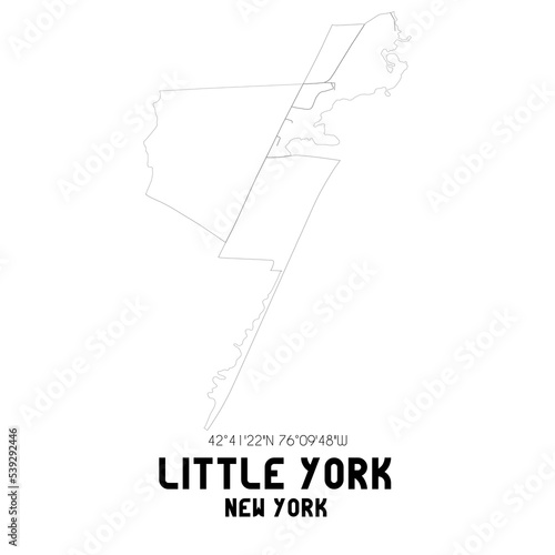 Little York New York. US street map with black and white lines. photo