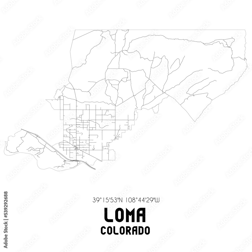 Loma Colorado. US street map with black and white lines. Loma Colorado. US street map with black and white lines.