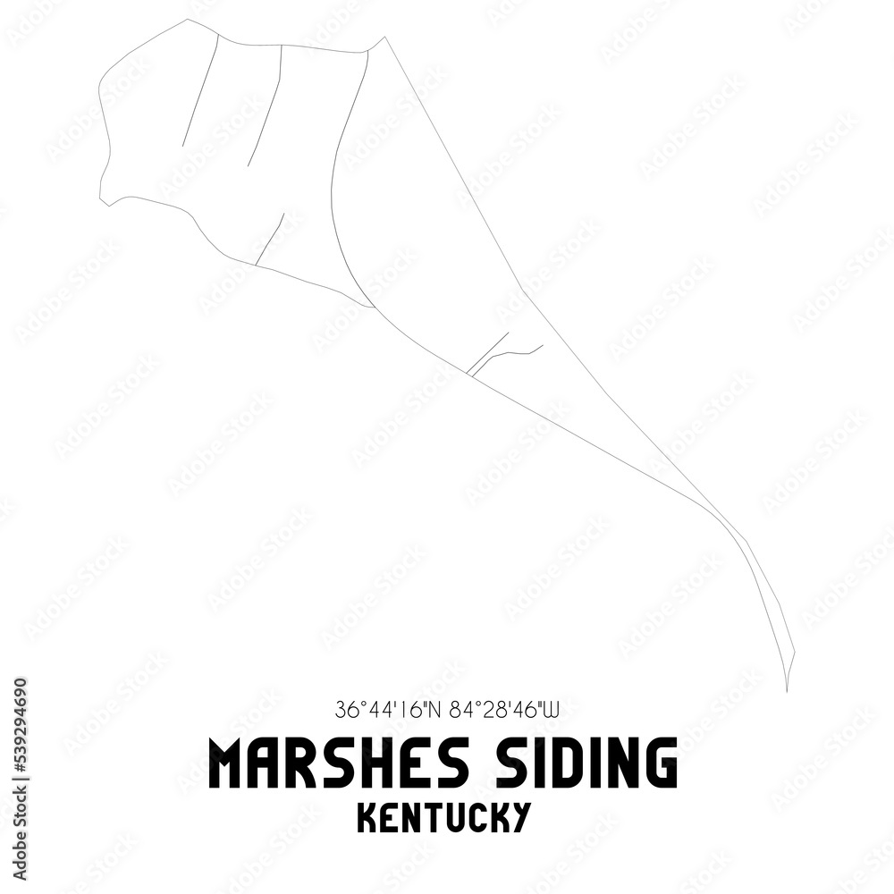 Marshes Siding Kentucky. US street map with black and white lines. Marshes Siding Kentucky. US street map with black and white lines.