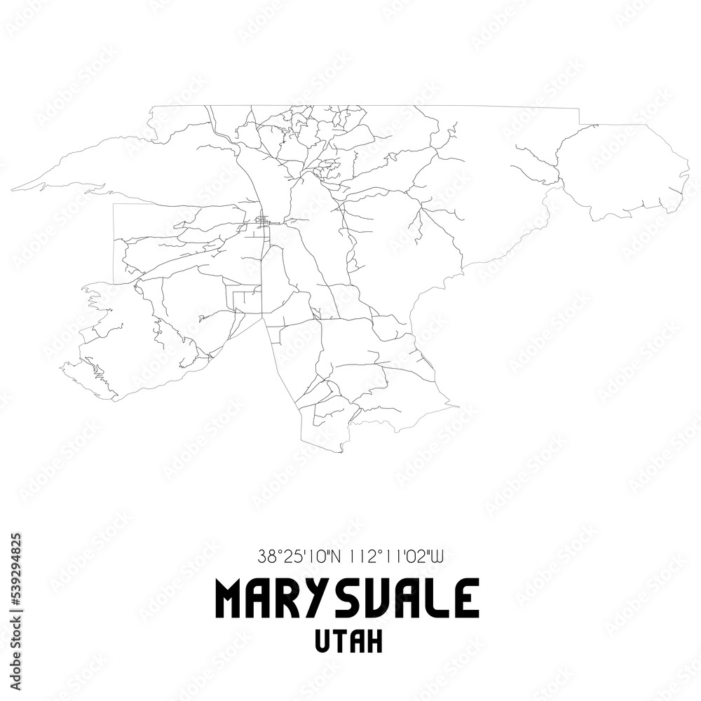 Marysvale Utah. US street map with black and white lines. Marysvale Utah. US street map with black and white lines.