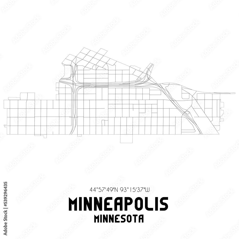 Minneapolis Minnesota. US street map with black and white lines. Minneapolis Minnesota. US street map with black and white lines.