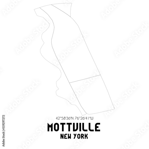 Mottville New York. US street map with black and white lines.