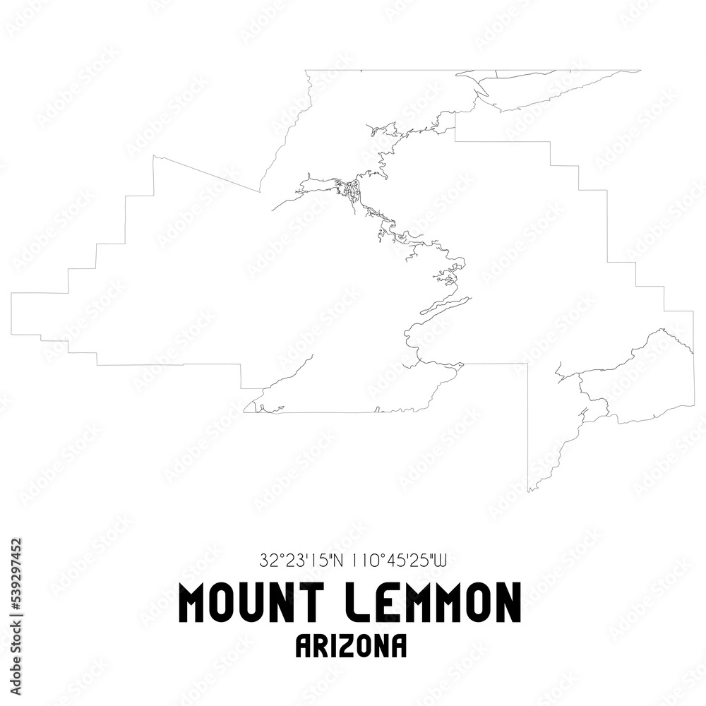 Mount Lemmon Arizona. US street map with black and white lines. Mount Lemmon Arizona. US street map with black and white lines.