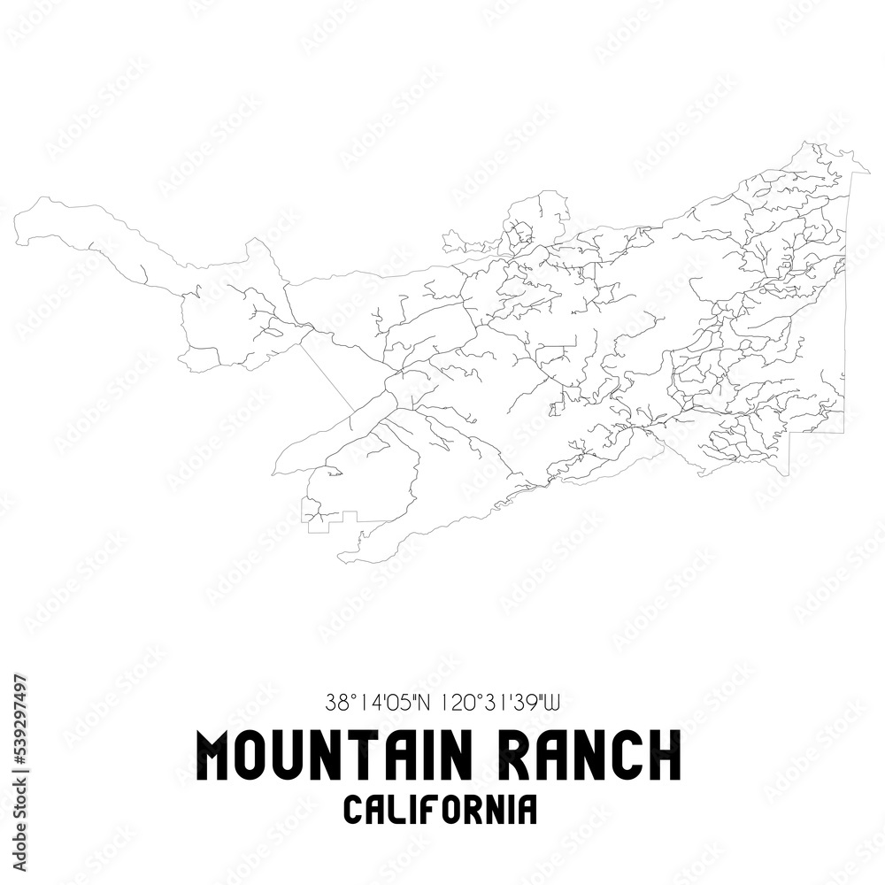 Fototapeta Mapa świata Dla Dzieci Mountain Ranch California. Us Street 