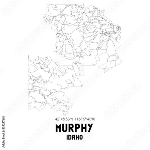 Murphy Idaho. US street map with black and white lines.