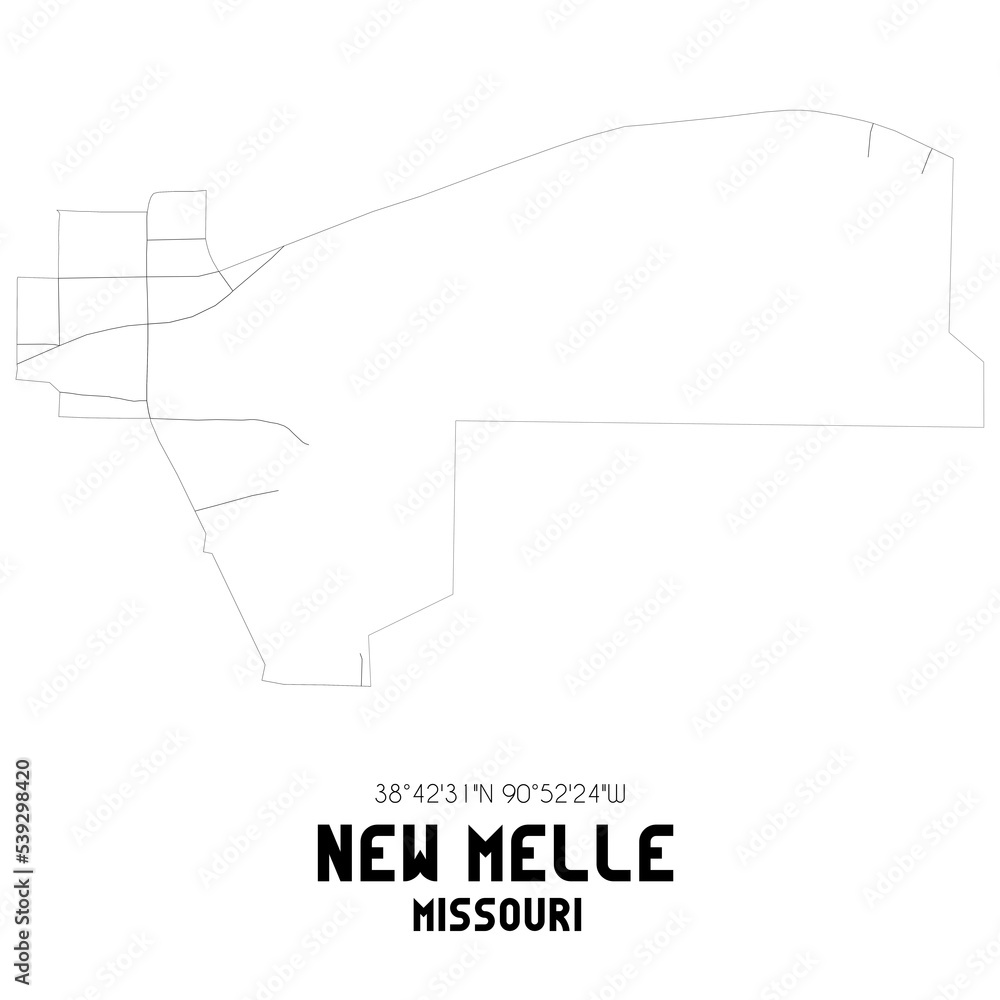 Fototapeta mapa świata dla dzieci New Melle Missouri. US street map