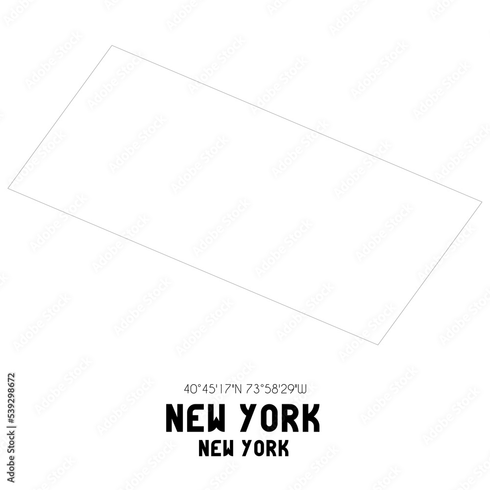 New York New York. US street map with black and white lines. New York New York. US street map with black and white lines.