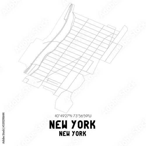 New York New York. US street map with black and white lines. © Rezona