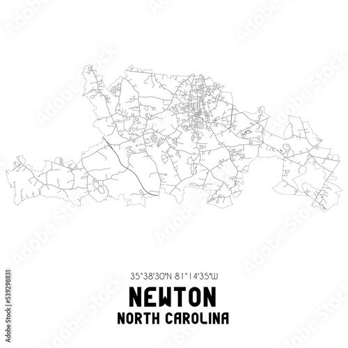 Obraz na płótnie Newton North Carolina. US street map with black and white lines. w salonie