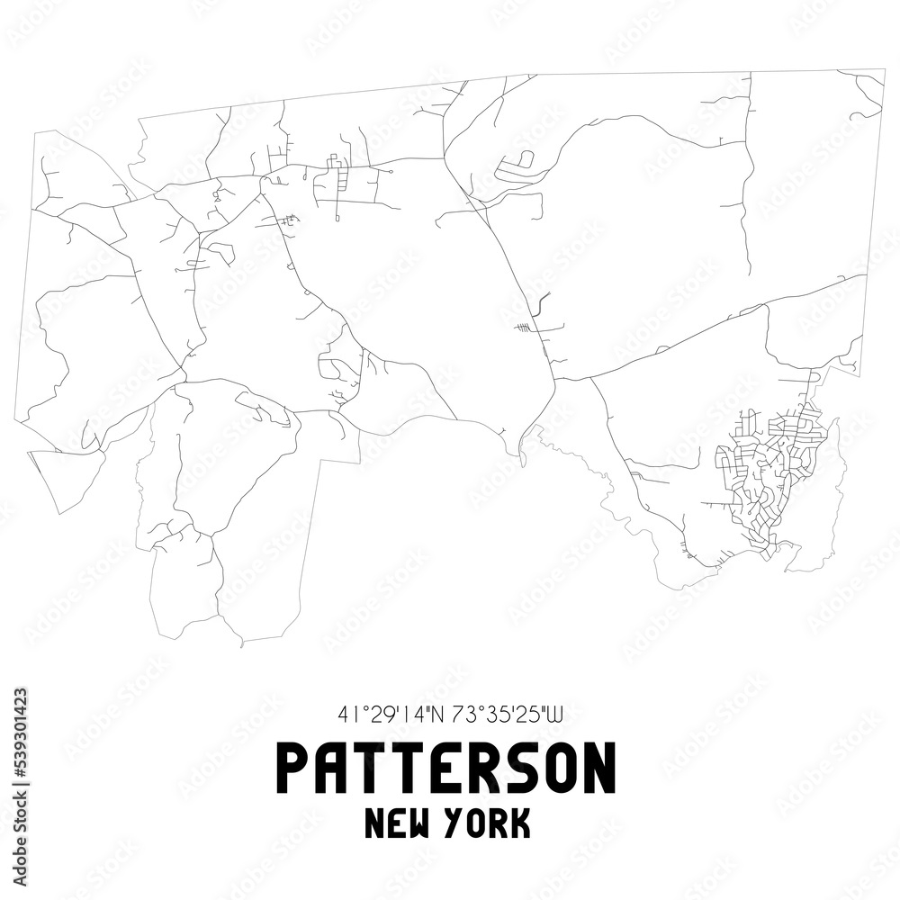 Patterson New York. US street map with black and white lines. Patterson New York. US street map with black and white lines.