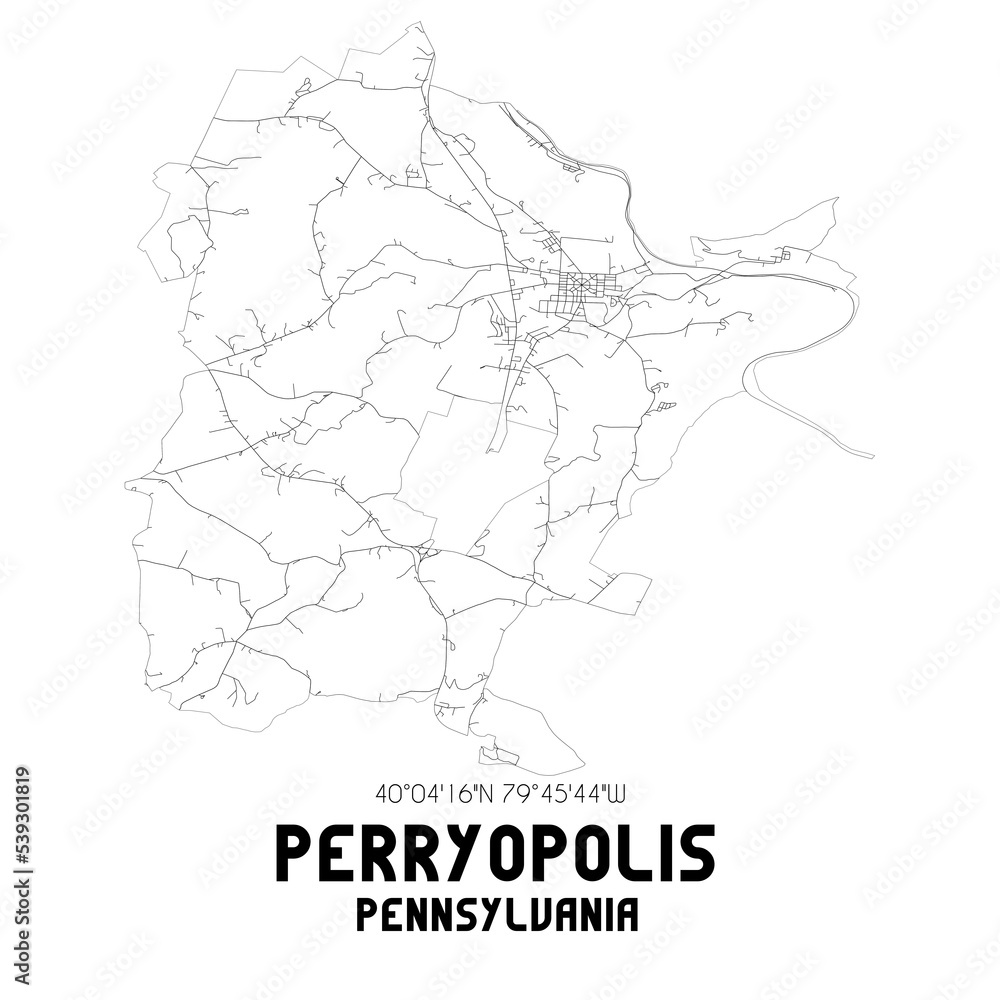 Fototapeta mapa świata dla dzieci Perryopolis Pennsylvania. US street