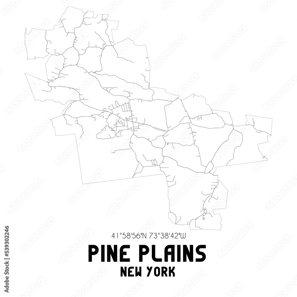 Pine Plains New York. US street map with black and white lines. Pine Plains New York. US street map with black and white lines.