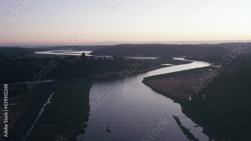 Wallpaper Mural Aerial panoramic view of Algarve countryside landscape, Arade river from above Silves Town, a Popular Nature Destination Region, in South Portugal. Torontodigital.ca