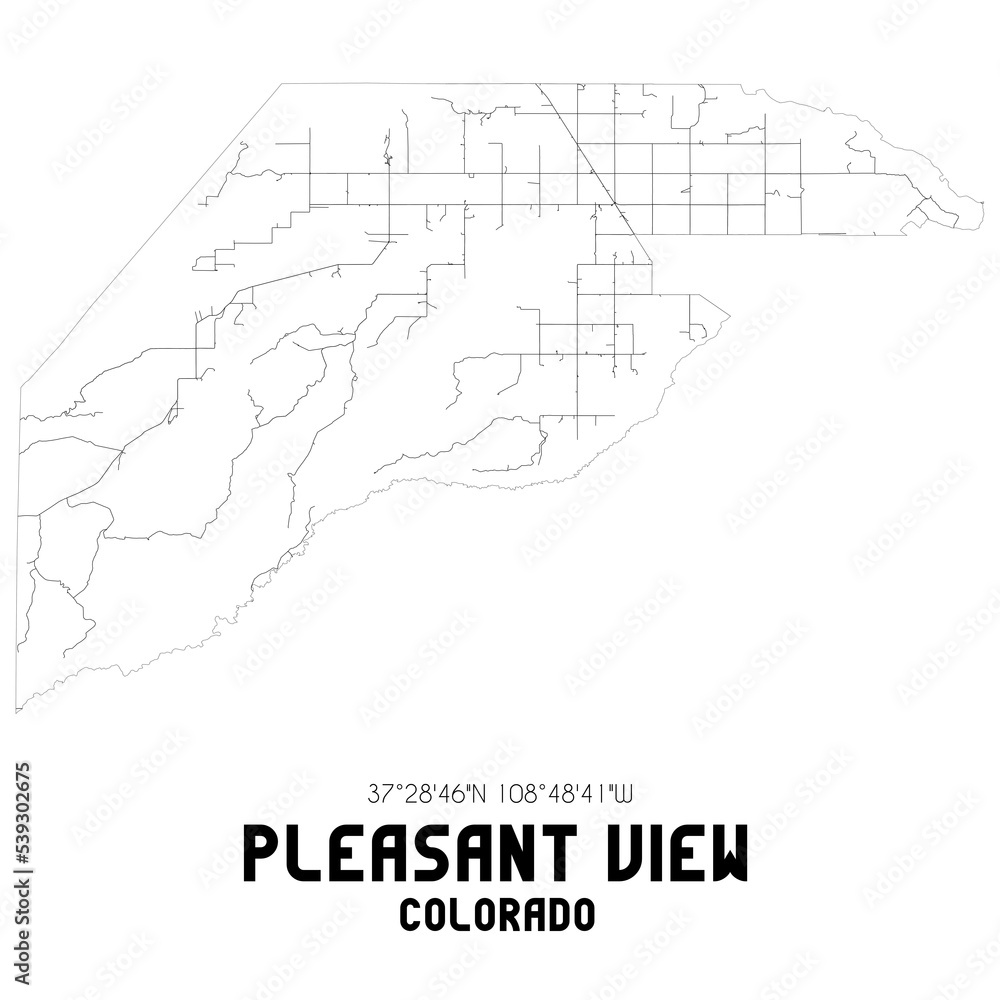 Pleasant View Colorado. US street map with black and white lines. Pleasant View Colorado. US street map with black and white lines.