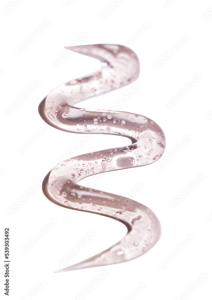 Fototapeta premium pink face mask gel swatch with bubbles, cosmetic textures, hair styling/ haircare/ skincare product smear, isolated png 