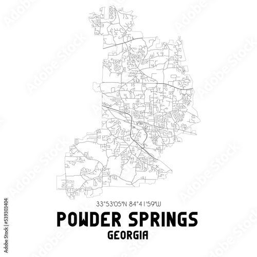 Obraz na płótnie Powder Springs Georgia. US street map with black and white lines. w salonie