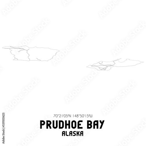 Prudhoe Bay Alaska. US street map with black and white lines. photo