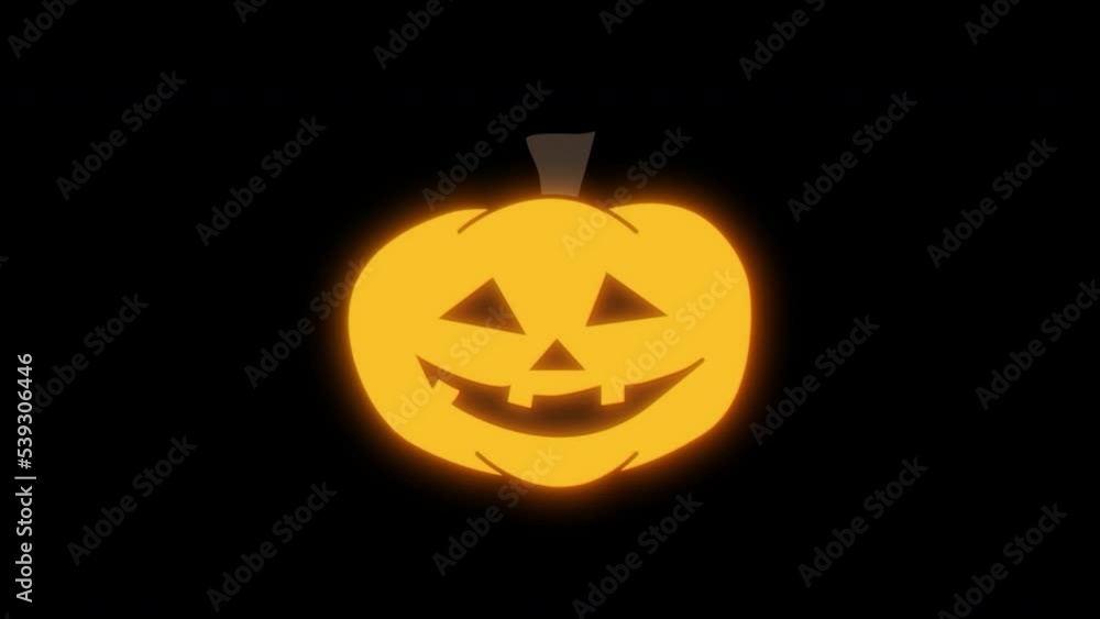 Jack o'lantern Helloween Scary face on a black background, creative animation. Jack o'lantern Helloween Scary face on a black background, creative animation.