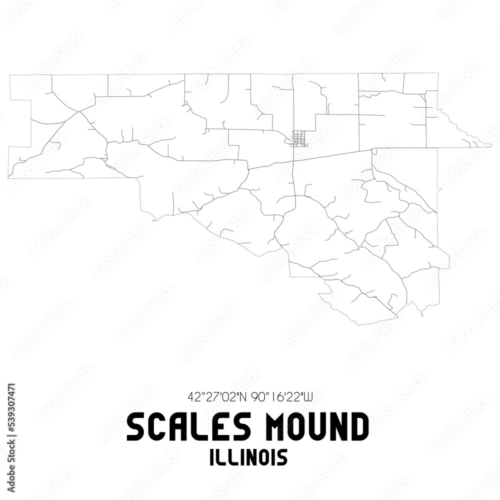 Scales Mound Illinois. US street map with black and white lines. Scales Mound Illinois. US street map with black and white lines.