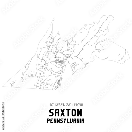 Saxton Pennsylvania. US street map with black and white lines. photo