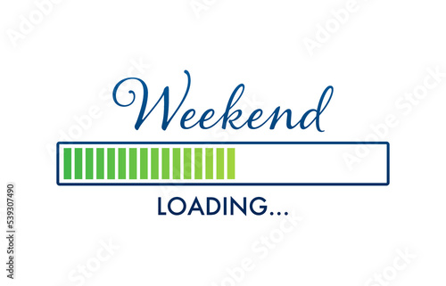 Cartoon weekend loading for print design. Black friday. Holiday illustration. Calendar design.