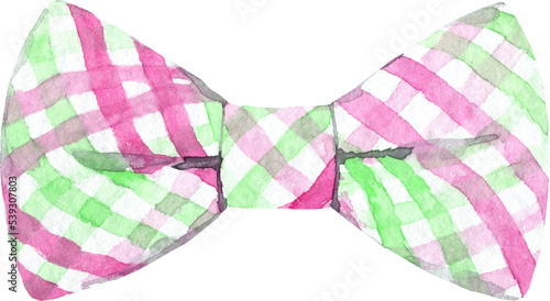 Watercolor Easter clothes plaid bowtie illustration,ribbon, object. Clothes accessories, spring decor, blue,pink, fashion, hipster clothes, create character overlay, drop, print,printable, clipart,diy
