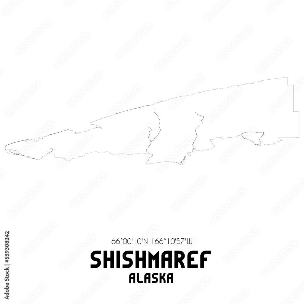 Shishmaref Alaska. US street map with black and white lines. Shishmaref Alaska. US street map with black and white lines.
