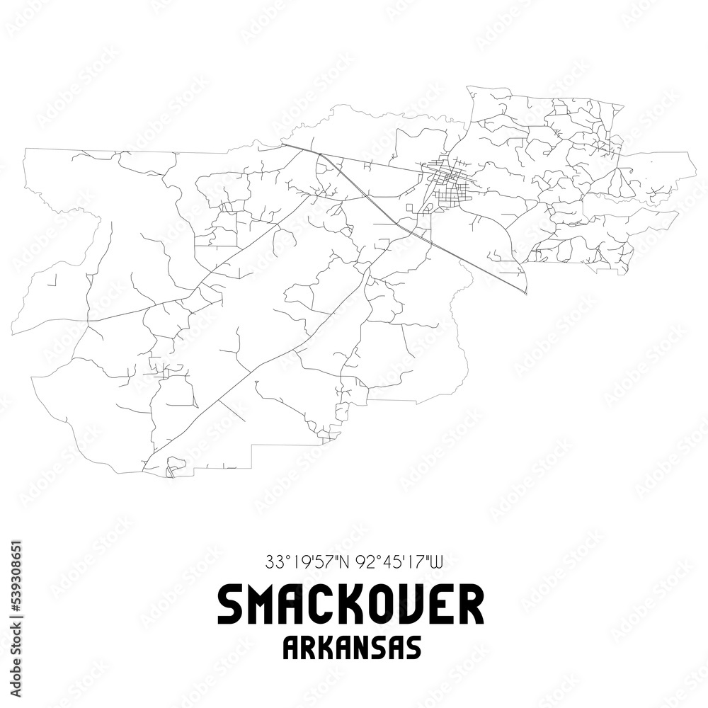 Fototapeta mapa świata dla dzieci Smackover Arkansas. US street map