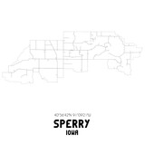 Sperry Iowa. US street map with black and white lines.