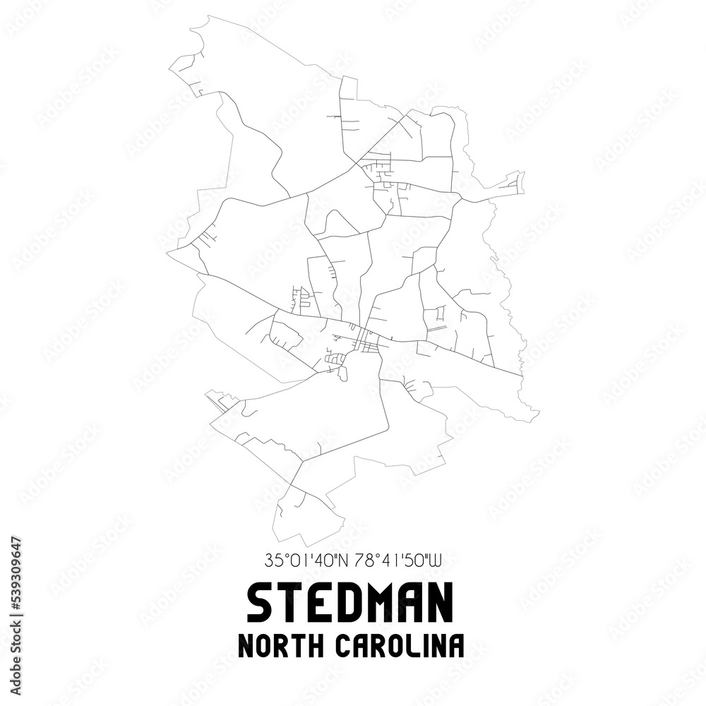 Fototapeta mapa świata dla dzieci Stedman North Carolina. US street map