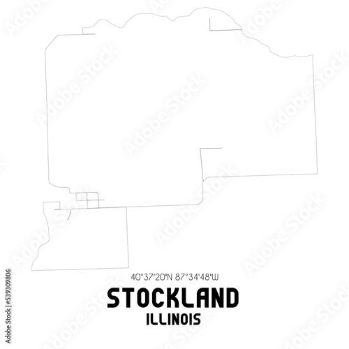 Stockland Illinois. US street map with black and white lines.