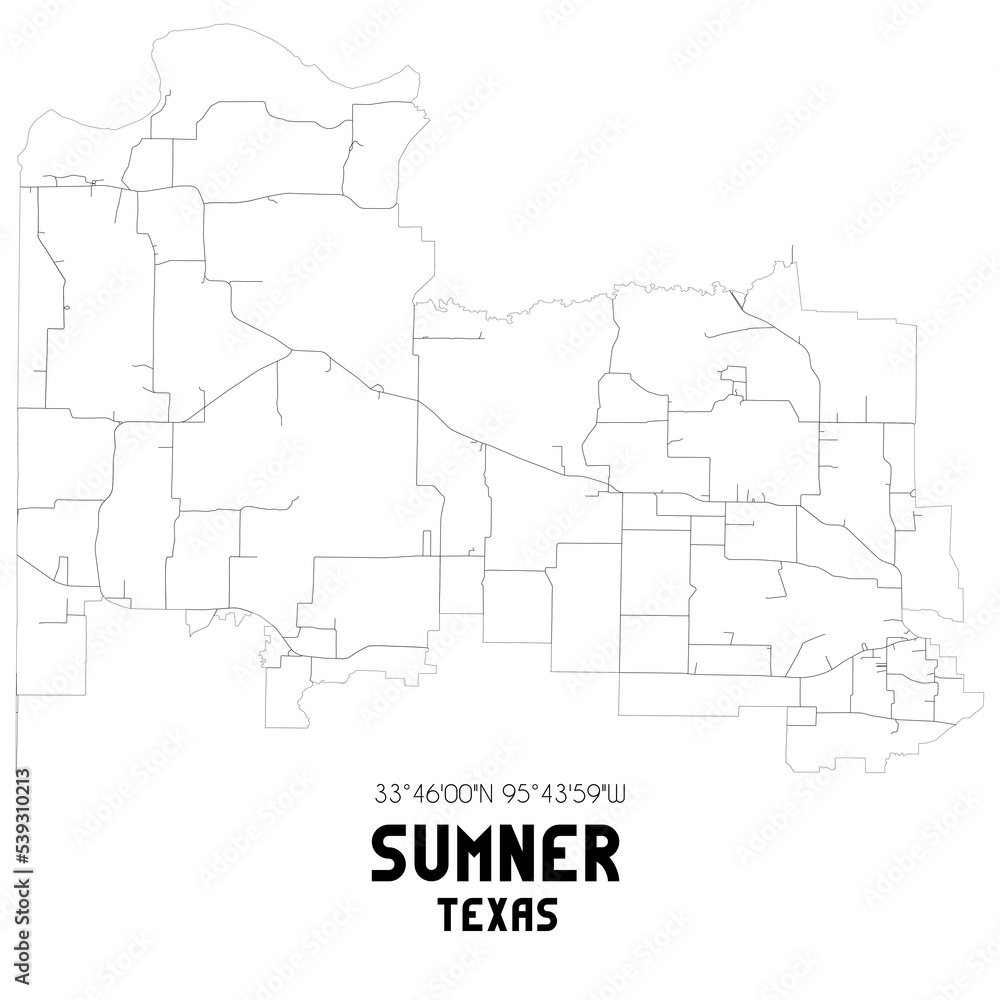 Fototapeta mapa świata dla dzieci Sumner Texas. US street map with ...