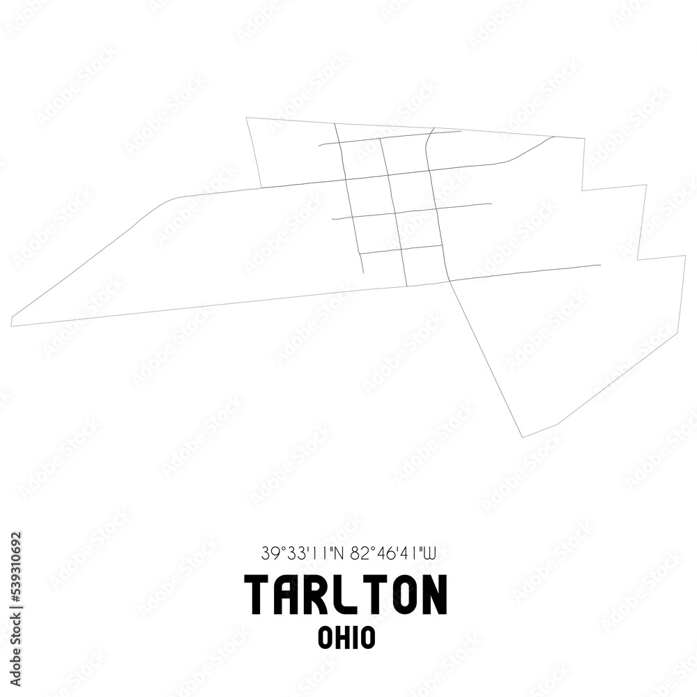 Tarlton Ohio. US street map with black and white lines. Tarlton Ohio. US street map with black and white lines.