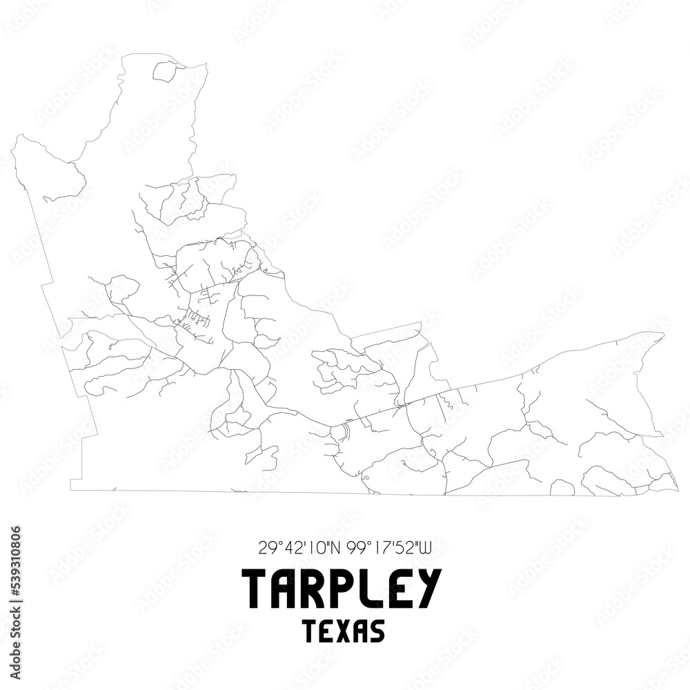 Tarpley Texas. US street map with black and white lines. Tarpley Texas. US street map with black and white lines.