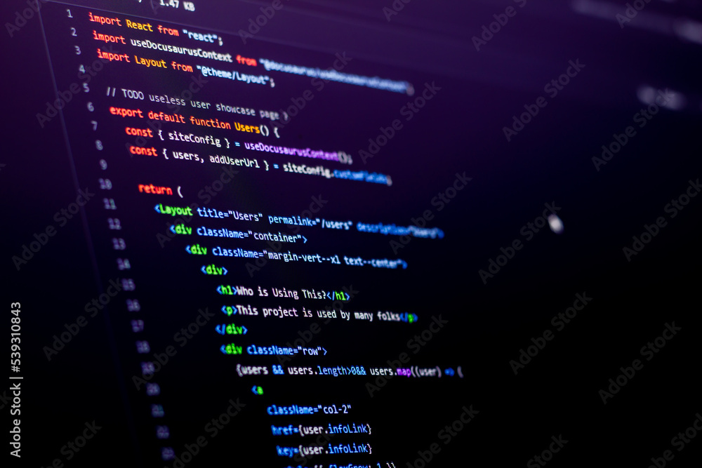 javascript Code background. color coding on screen Stock Photo | Adobe ...