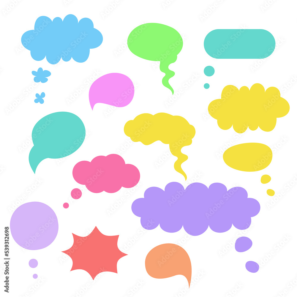 Set of retro empty comics speech bubbles. Speak bubble text, chatting box, Vector format Set of retro empty comics speech bubbles. Speak bubble text, chatting box, Vector format