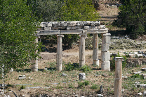 Ancient Columns in Aphrodisias Ancient City in Aydin, Turkiye photo