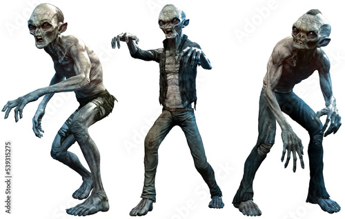 Zombies or ghouls 3D illustration 