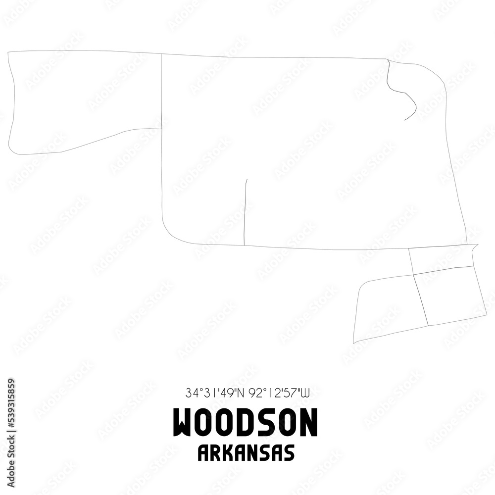 Woodson Arkansas. US street map with black and white lines. Stock Illustration Adobe Stock