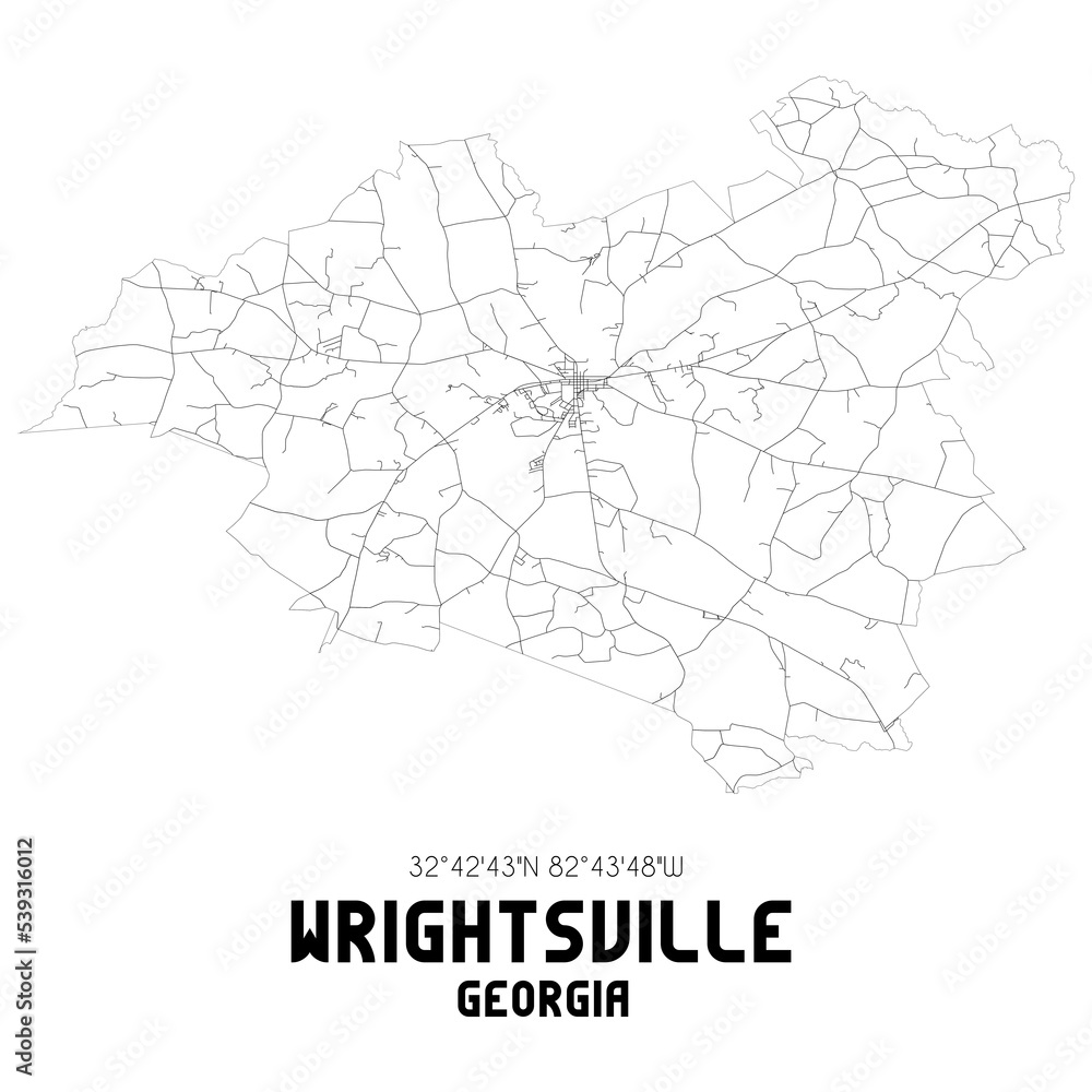 Wrightsville US street map with black and white lines. Stock Illustration Adobe Stock
