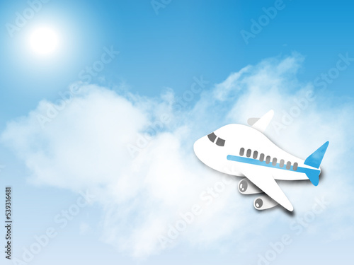 青空を飛ぶ可愛い飛行機
