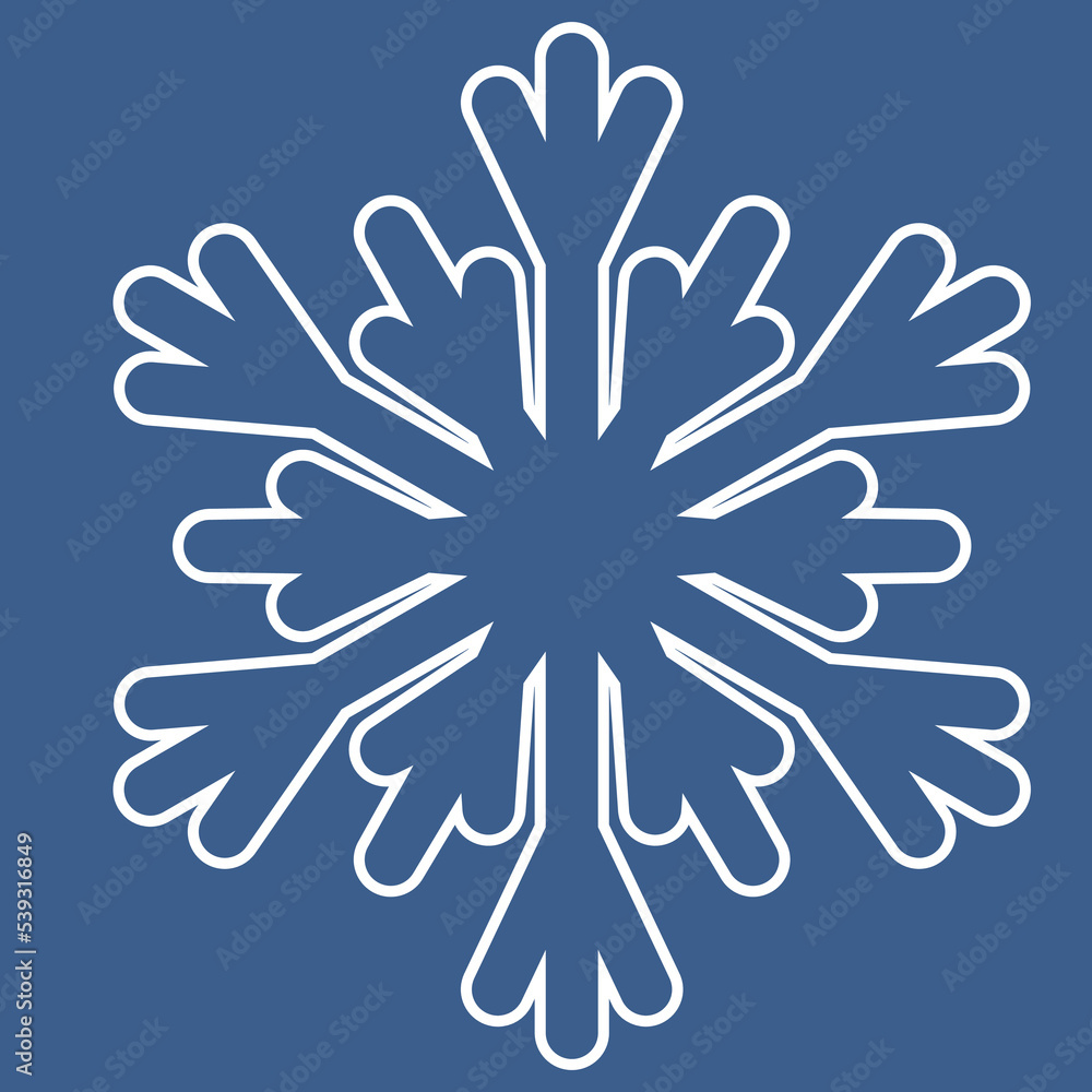 Winter symbol snowflake with 6 rays, vector illustration icon symbol design Winter symbol snowflake with 6 rays, vector illustration icon symbol design