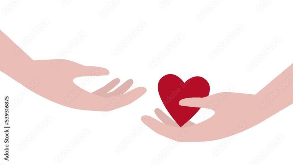 Giving heart from one hand to another. Concept of love, charity, saving lives. Stop frame animation. Giving heart from one hand to another. Concept of love, charity, saving lives. Stop frame animation.