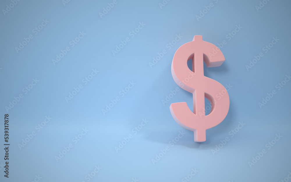 Dollar Symbol On Blue Background Dollar Symbol On Blue Background