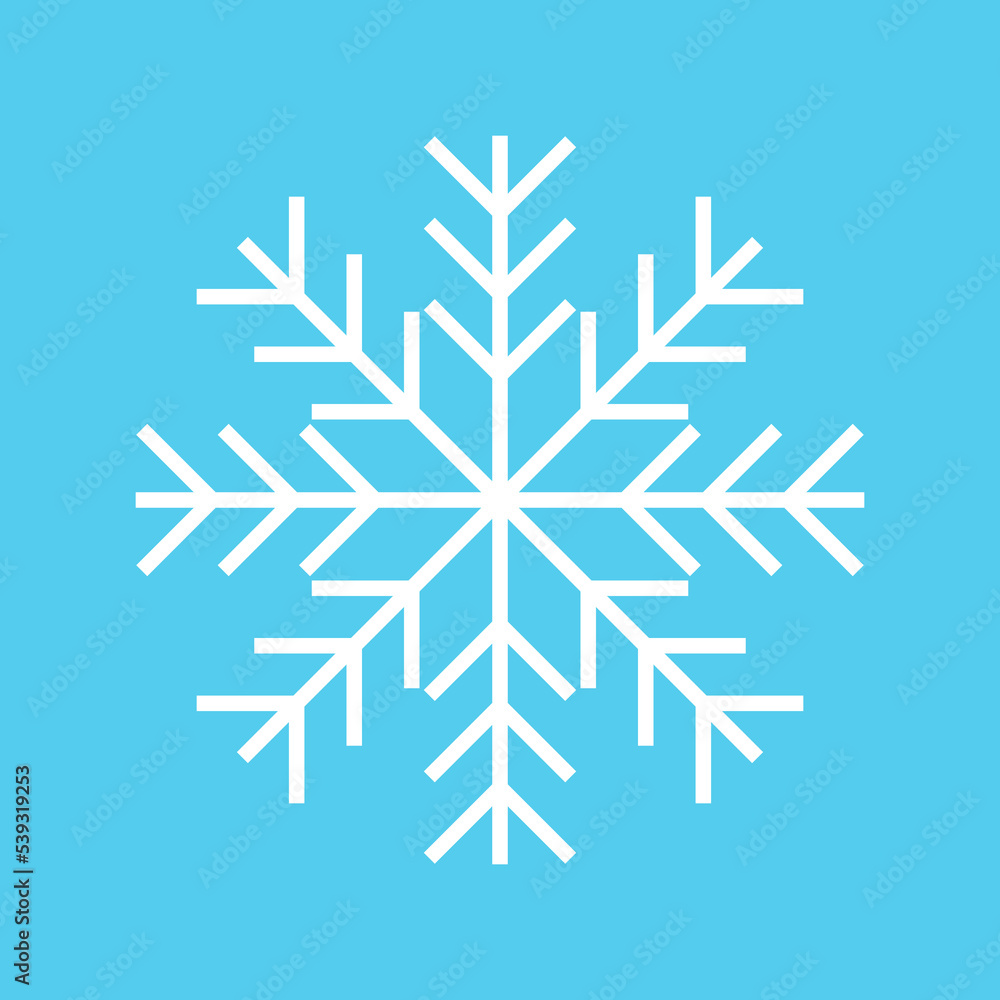 Snowflake icon vector collection. Snowflakes white ice crystal on blue background. Winter symbol. Christmas logo sign. Vector illustration. Snowflake icon vector collection. Snowflakes white ice crystal on blue background. Winter symbol. Christmas logo sign. Vector illustration.