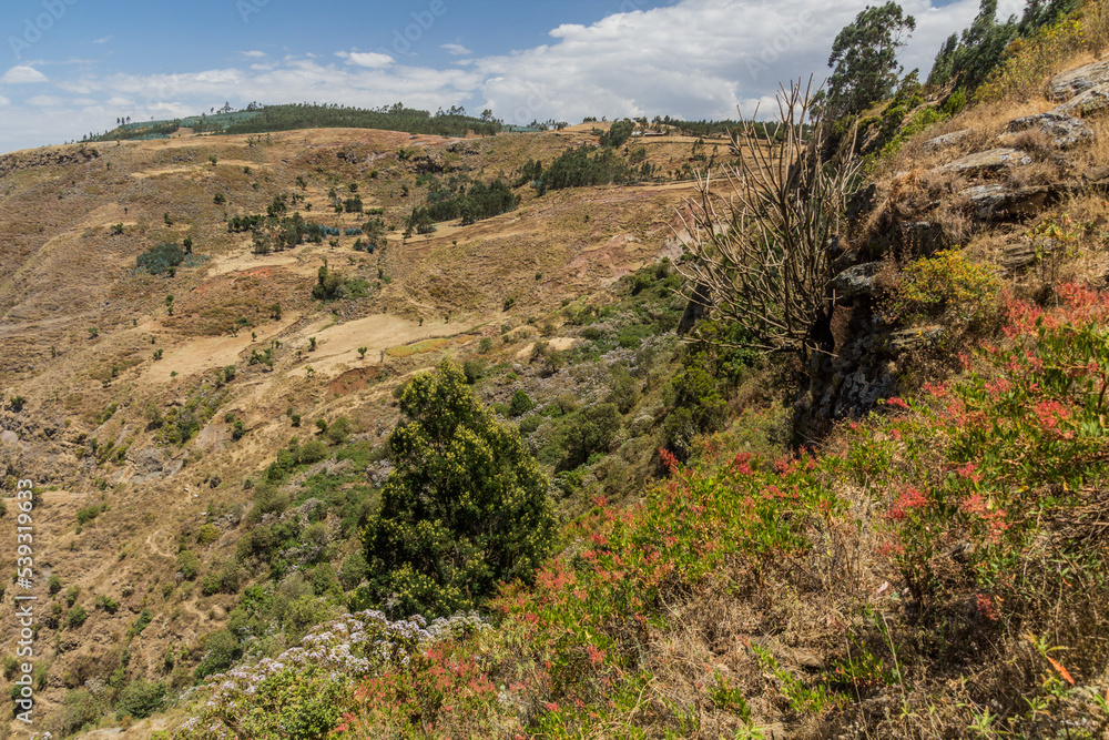 View of mountains near Kosoye village, Ethiopia