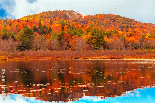 autumn in the mountains lake foliage landscape