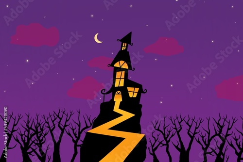 halloween night scene