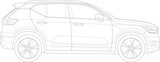  SUV  Car Vehicle Silhouette Outline, Illustration Wireframe